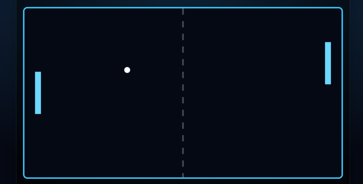Pong game screenshot